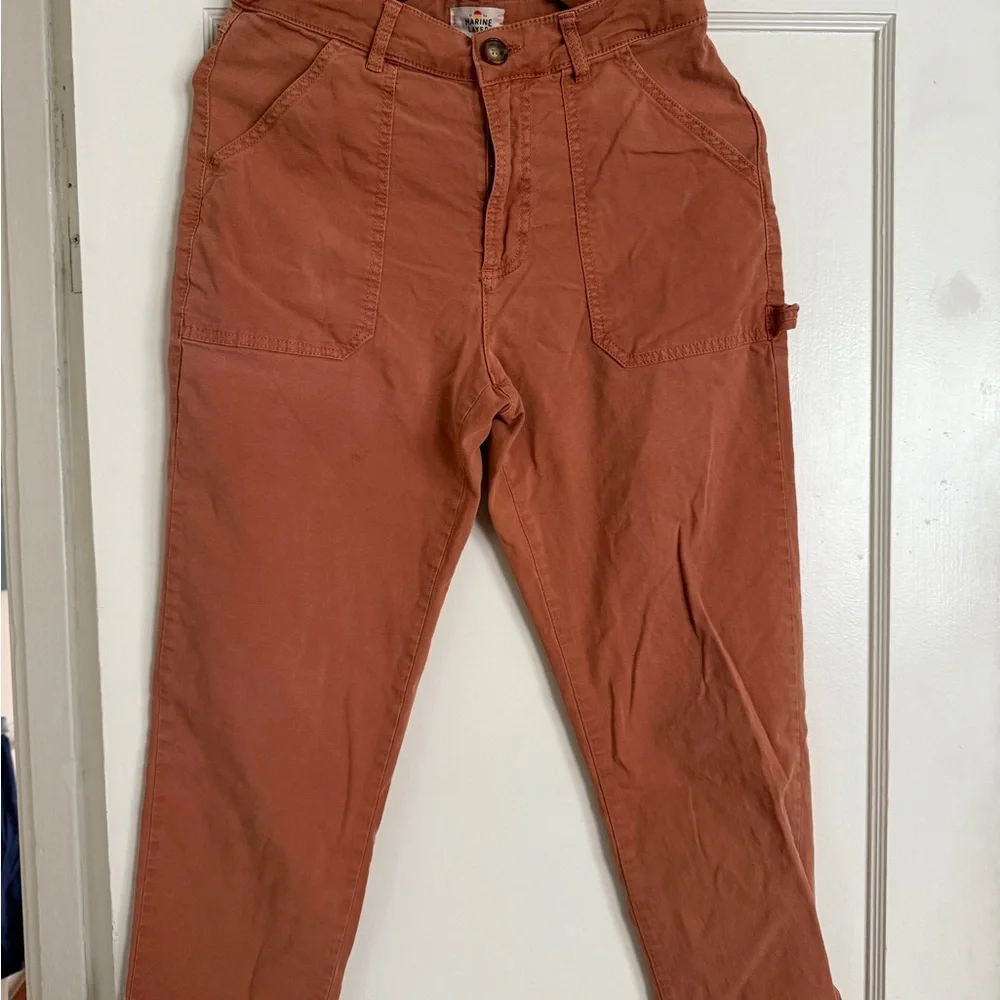 Marine Layer Cropped Ankle Pants in Brown - Picture 3 of 4